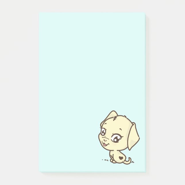 Cute Puppy Dog Illustration Post-it Notes (Front)