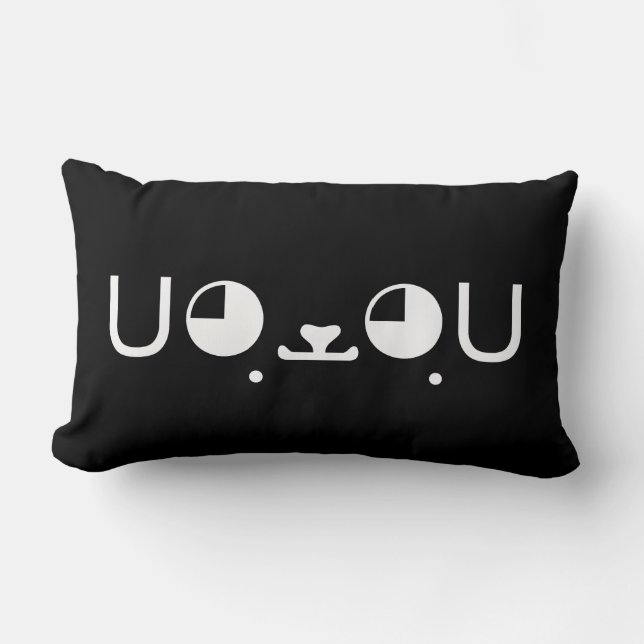 Cute Puppy Dog Kaomoji Emoticon Lumbar Cushion (Front)