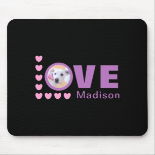 Cute Puppy Dog Love Hearts Valentines Day Lavender Mouse Mat