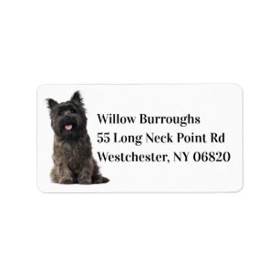 Cute Puppy Dog Lover Black Cairn Terrier Label