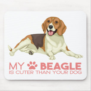 Cute Puppy Dog Lover Gift Cartoon Beagle Mouse Pad