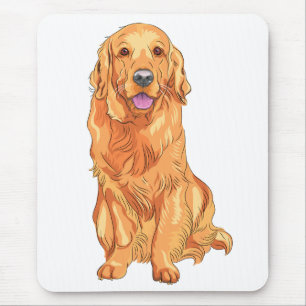 Cute Puppy Dog Lover Gift Golden Retriever Mouse Mat