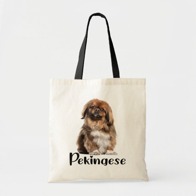 Cute Puppy Dog Lover Gift Pekingese Tote Bag (Front)