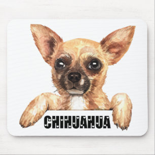 Cute Puppy Dog Lover Gift Watercolor Chihuahua Mo Mouse Mat