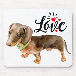 Cute Puppy Dog Lover Gift Watercolor Dachshund Mouse Mat