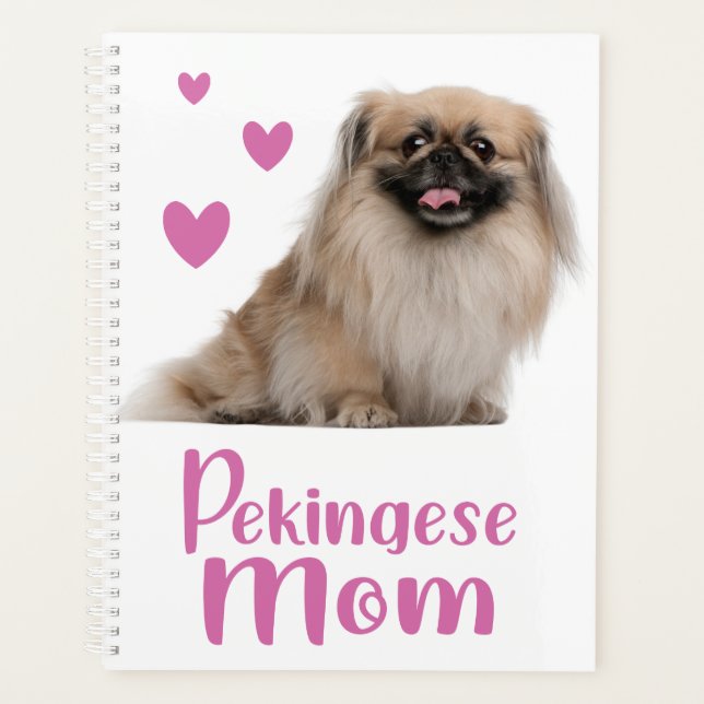 Cute Puppy Dog Lover Mum Gift Pekingese Planner (Front)