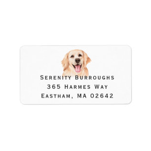 Cute Puppy Dog Lover Watercolor Golden Retriever L Label