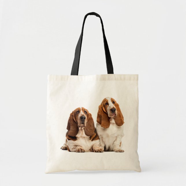 Cute Puppy Dog Lovers Gift Basset Hound Tote Bag (Front)