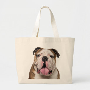 Cute Puppy Dog Mum Gift Funny English Bulldog Large Tote Bag