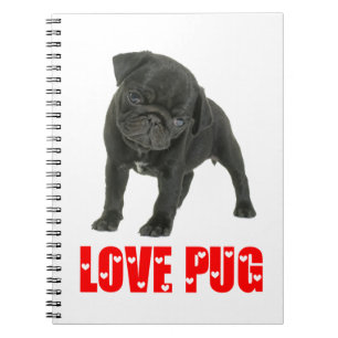 Cute Puppy Dog Mum Gift Love Black Pug  Notebook