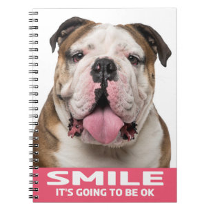 Cute Puppy Dog Mum Motivational English Bulldog Notebook