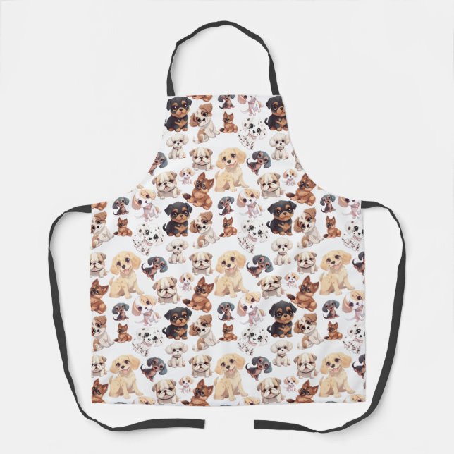 Cute Puppy Dog Pattern  Apron (Front)