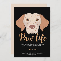 Cute puppy dog paw life party  invitation
