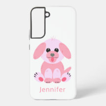Cute Puppy Dog Personalised Pink Cartoon