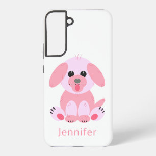 Cute Puppy Dog Personalised Pink Cartoon Samsung Galaxy Case