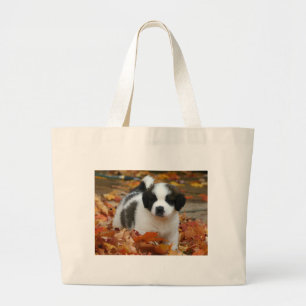 Cute Puppy Dog Pet Saint Bernard Large Tote Bag