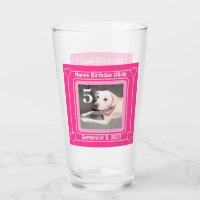 Cute Puppy Dog Photo Birthday Number 5 Pink