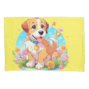 Cute Puppy Dog  Pillowcase