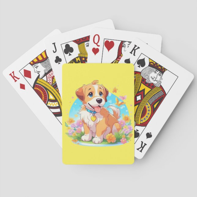 Cute Puppy Dog  Playing Cards (Back)