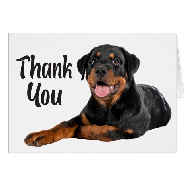 Cute Puppy Dog Rottweiler Thank You (Front Horizontal)