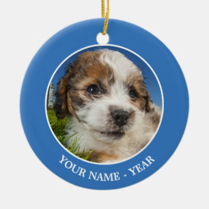 Cute puppy dog (Shitzu) Ceramic Tree Decoration