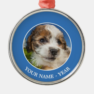 Cute puppy dog (Shitzu) Metal Tree Decoration