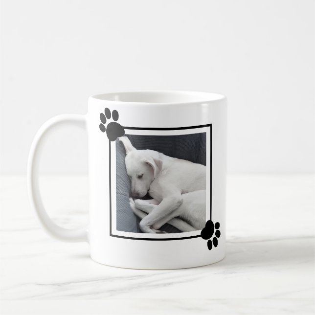 Cute Puppy Dog Single 1 Photo Name and Message     Coffee Mug (Left)