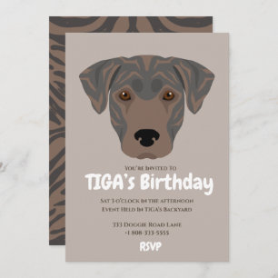 Cute puppy dog TIGA’s party  Invitation