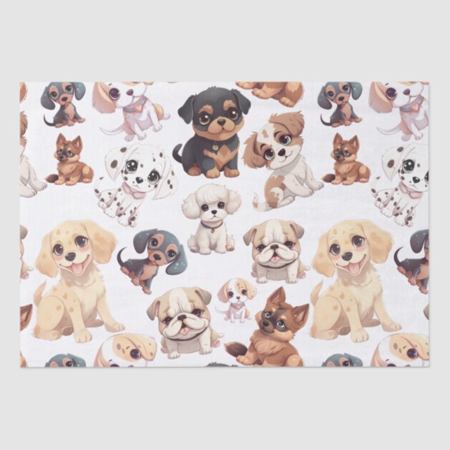 Cute Puppy Dog Tissue Paper (Front)