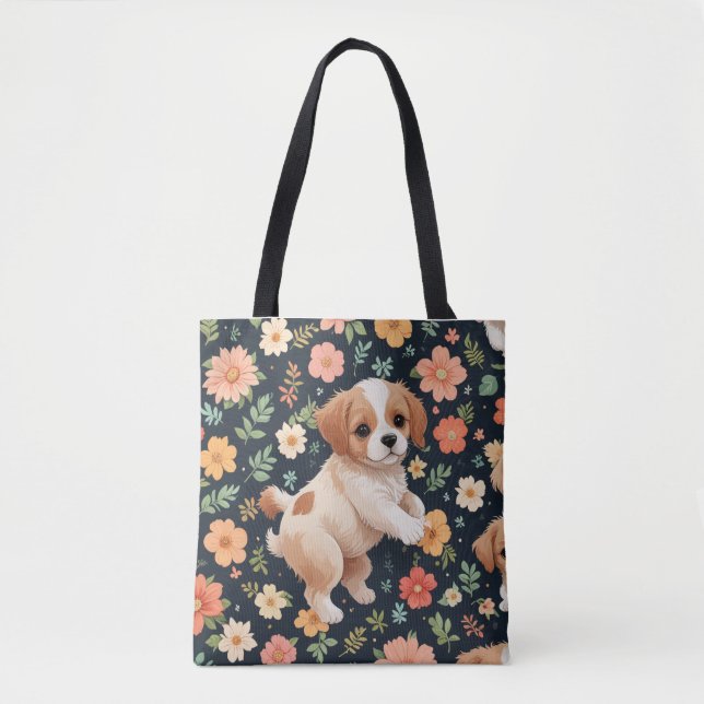Cute puppy dog Tote bags (Front)