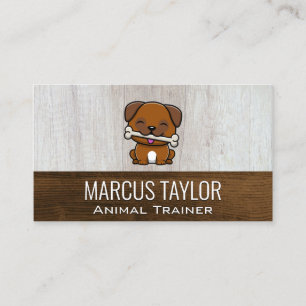 Cute Puppy   Dog Training   Wood Business Card