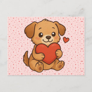 Cute puppy/dog Valentine's day Holiday Postcard