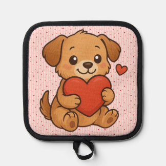 Cute puppy/dog Valentine's day Pot Holder