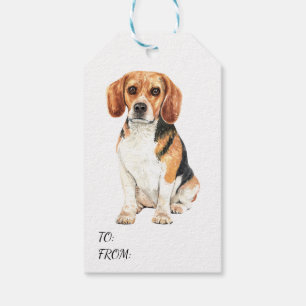 Cute Puppy Dog Watercolor Beagle Gift Tags