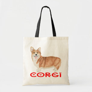 Cute Puppy Dog Watercolor Pembroke Welsh Corgi Tote Bag