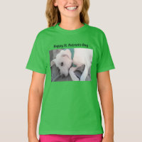 Cute Puppy Dog Wearing Scarf St. Patrick's Day T-S