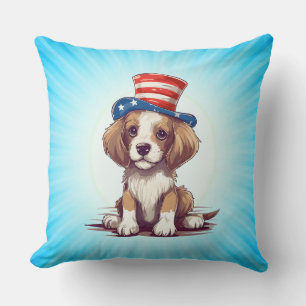 Cute Puppy Dog with Hat-54676 Cushion