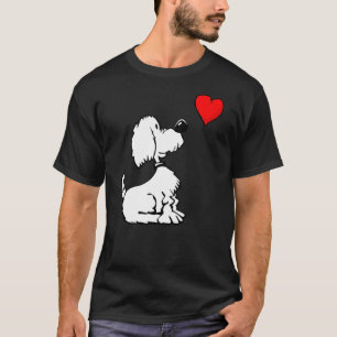 Cute Puppy Dog with Heart Cartoon for Dog Lovers T-Shirt