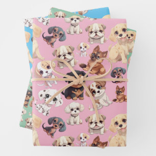 Cute Puppy Dog  Wrapping Paper Sheet