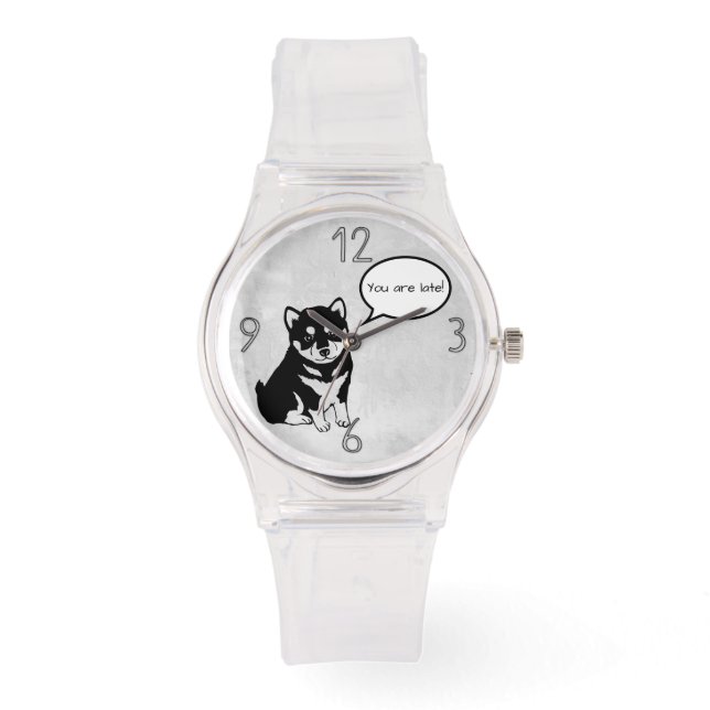 Cute Puppy Dog Year Zodiac Birthday Speech Bubble Watch (Front)