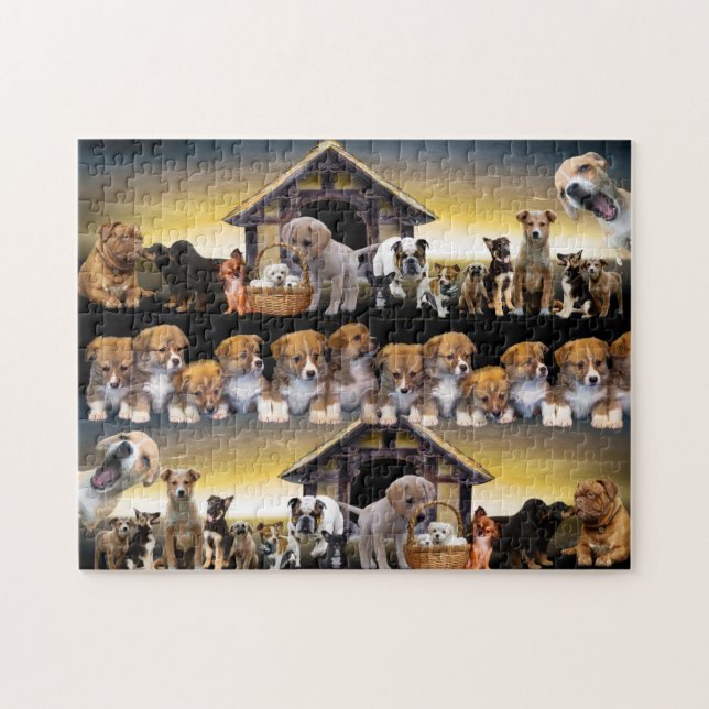 Cute Puppy Dogs Animal Canine Delight Jigsaw Puzzle (Horizontal)