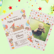 Cute Puppy Dogs Dachshund Birthday Pawty 