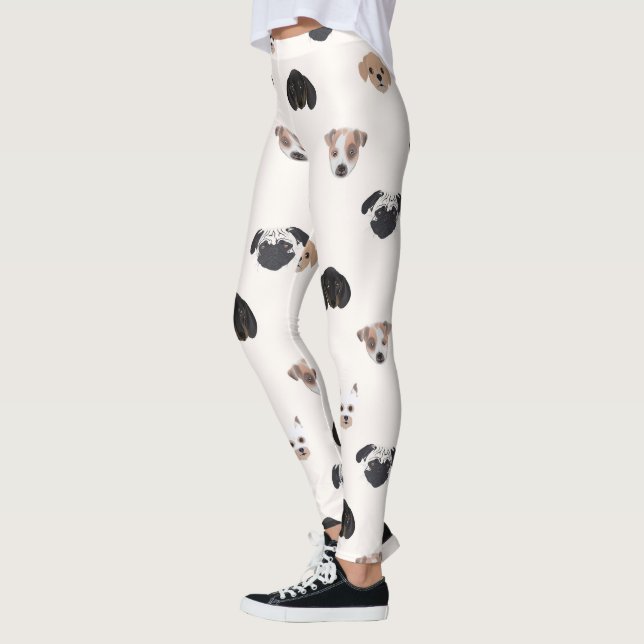 Cute Puppy Dogs Illustration Leggings (Left)