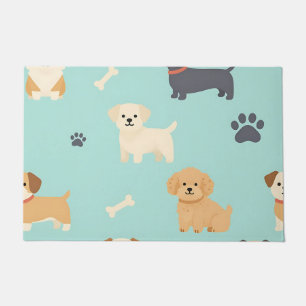 Cute Puppy Dogs Pattern Doormat