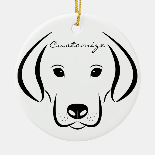 Cute Puppy FaceThunder_Cove Ceramic Tree Decoration (Front)
