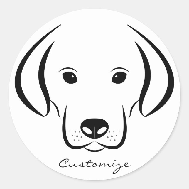 Cute Puppy FaceThunder_Cove Classic Round Sticker (Front)