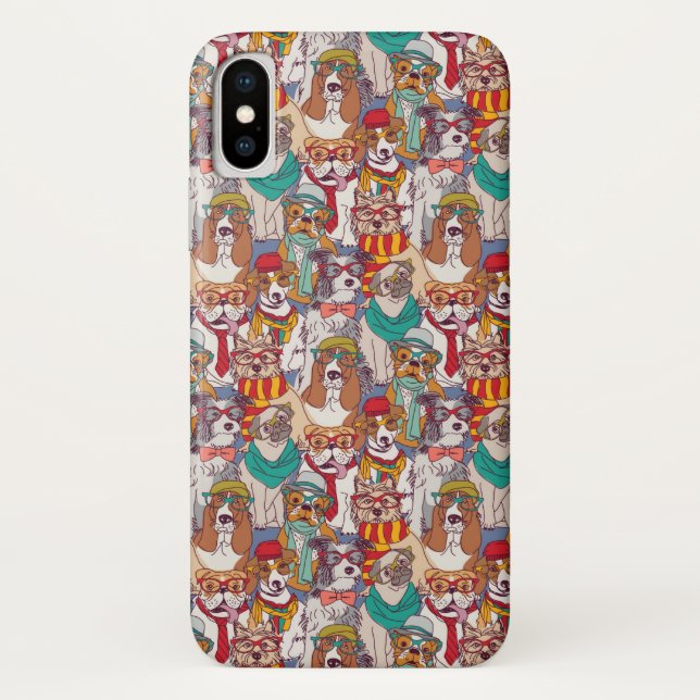 Cute Puppy Fashion Pattern Case-Mate iPhone Case (Back)