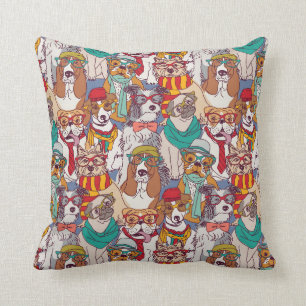 Cute Puppy Fashion Pattern Cushion