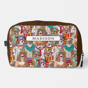 Cute Puppy Fashion Pattern Dopp Kit