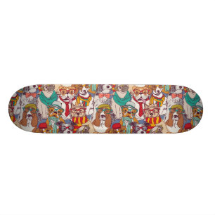 Cute Puppy Fashion Pattern Skateboard